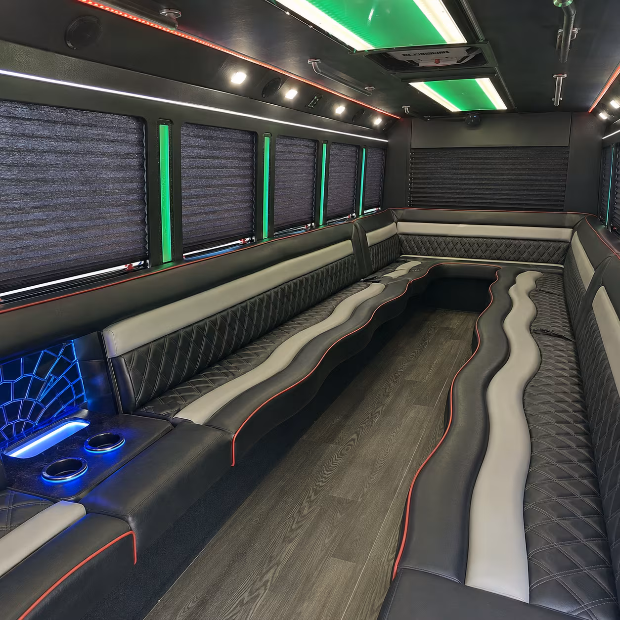 Group beside a Mercedes Sprinter limo in Memphis