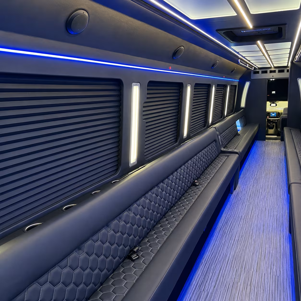 Memphis Birthday, Sweet 16, & Quinceañera Transportation party bus interior
