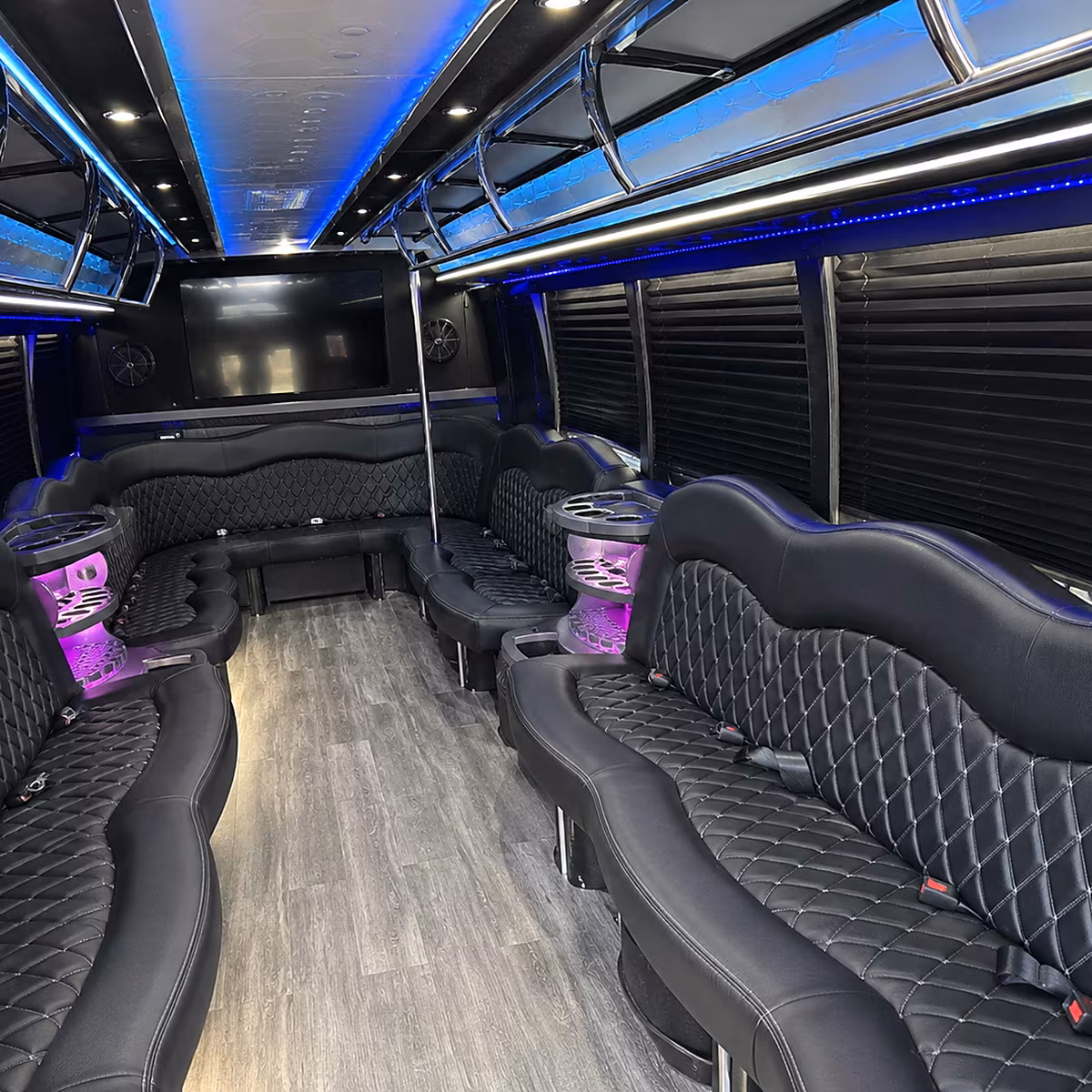 Memphis Private Event Transportation party bus interior
