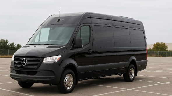 Exterior of Charter Bus Company Collierville's 14 Passenger Sprinter Limousine in Collierville
