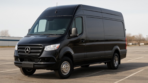 Exterior of Charter Bus Company Little Rock's 14 Passenger Sprinter Limousine in Little Rock
