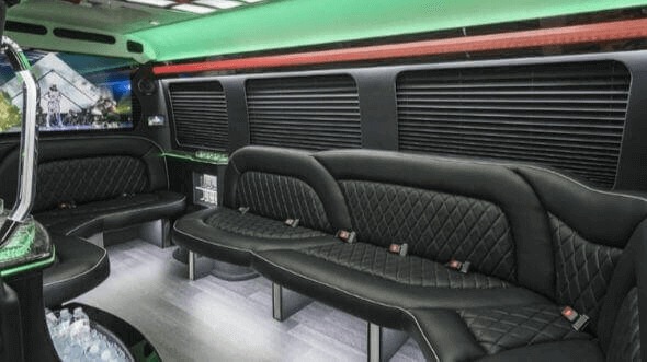 Interior of Charter Bus Company Franklin's 18 Passenger Party Bus in Franklin