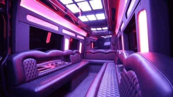 Interior of Charter Bus Company Jackson's 18 Passenger Party Bus in Jackson