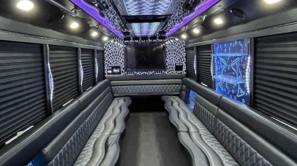 Interior of Charter Bus Company Jackson's 20 Passenger Party Bus in Jackson