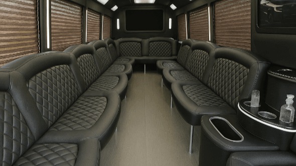 Interior of Charter Bus Company Murfreesboro's 20 Passenger Party Bus in Murfreesboro