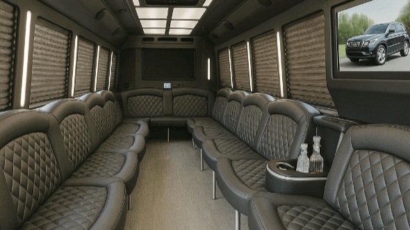Interior of Charter Bus Company Nashville's 25 Passenger Party Bus in Nashville