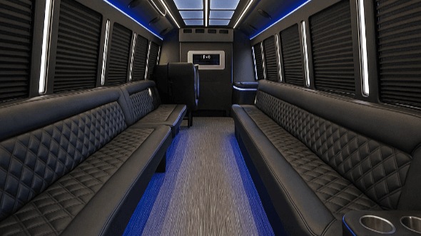Interior of Charter Bus Company Southaven's 25 Passenger Party Bus in Southaven