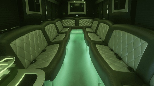 Interior of Charter Bus Company Bartlett's 28 Passenger Party Bus in Bartlett