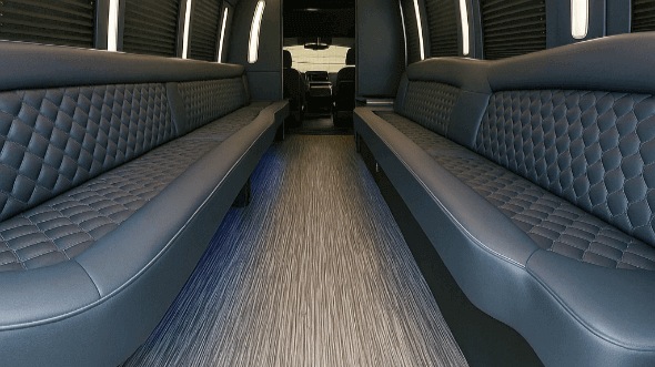 Interior of Charter Bus Company Franklin's 28 Passenger Party Bus in Franklin