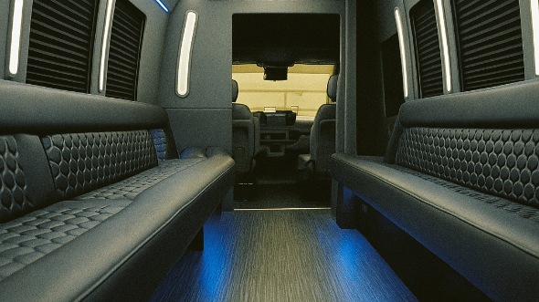 Interior of Charter Bus Company Collierville's 30 Passenger Party Bus in Collierville