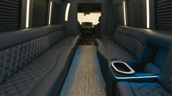 Interior of Charter Bus Company Franklin's 30 Passenger Party Bus in Franklin