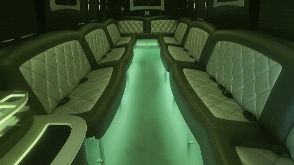 Interior of Charter Bus Company Franklin's 40 Passenger Party Bus in Franklin