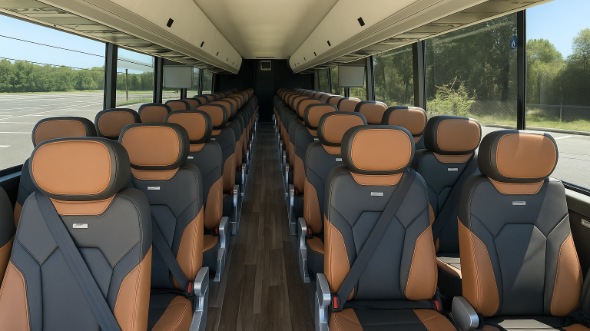 Interior of Charter Bus Company Memphis's 46 Passenger Charter Bus in Memphis