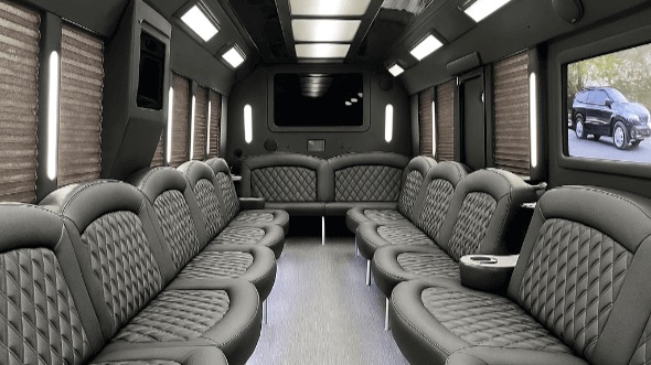 Interior of Charter Bus Company Collierville's 50 Passenger Party Bus in Collierville