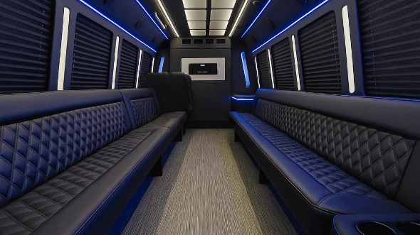 Interior of Charter Bus Company Jackson's 50 Passenger Party Bus in Jackson