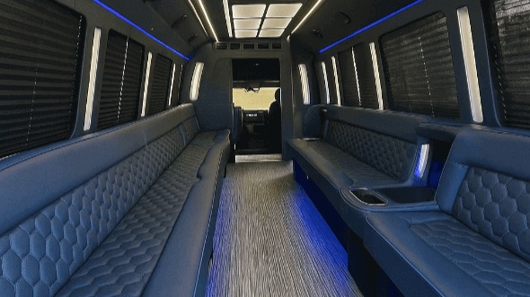 Interior of Charter Bus Company Southaven's 50 Passenger Party Bus in Southaven